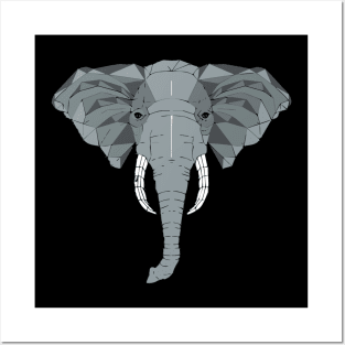 Geometric Elephant Posters and Art
